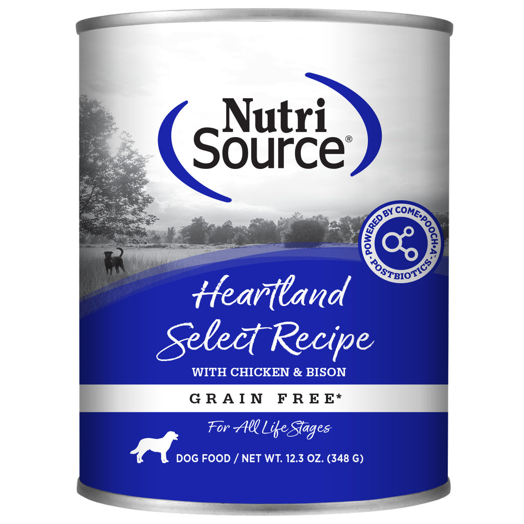 NutriSource Grain-Free Heartland Select Dog Food, 12.3 oz Can (Single Can or Case of 12)