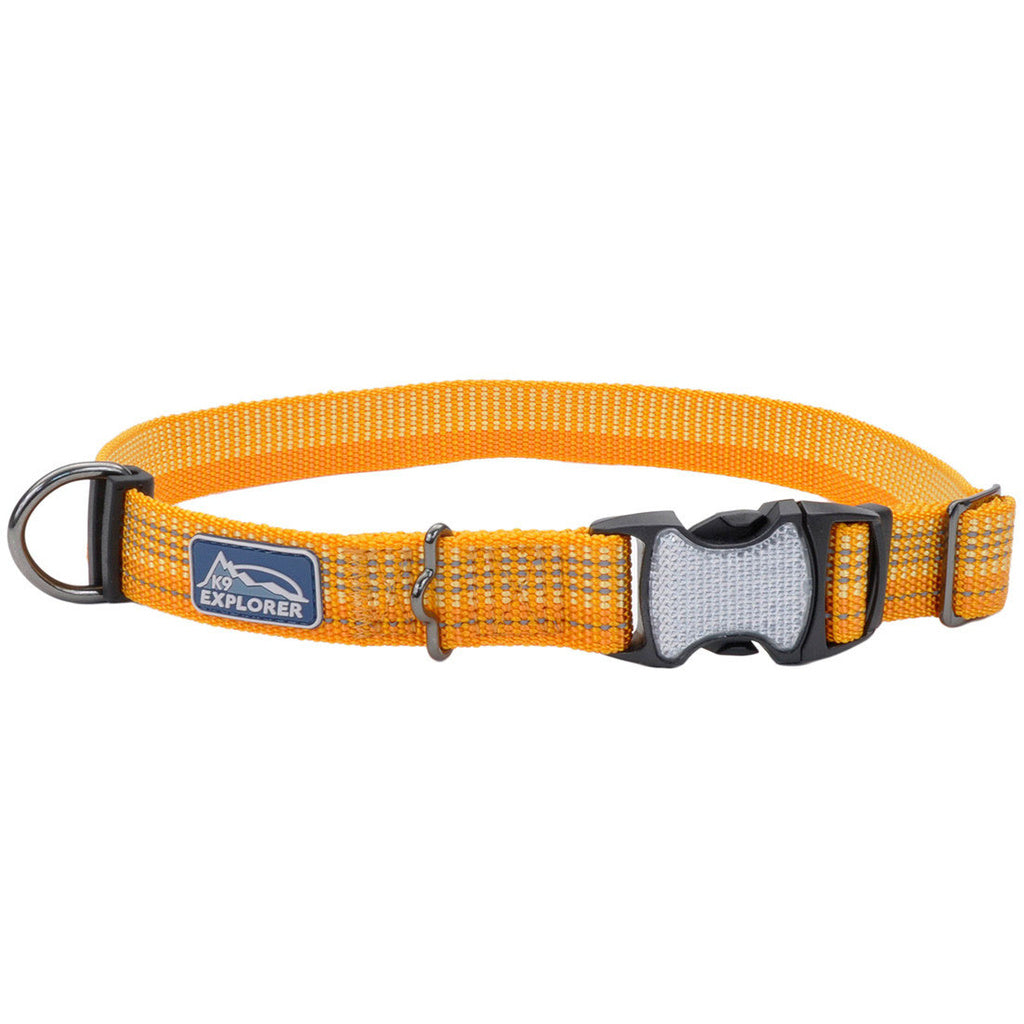Coastal K9 Explorer Brights Reflective Adjustable Dog Collar, Desert, 1" x 18-26"