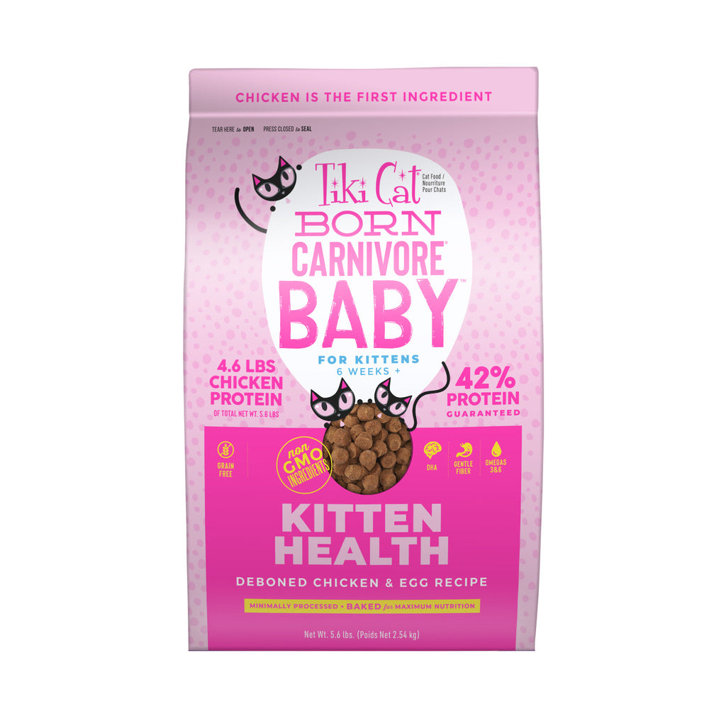 Tiki Cat Born Carnivore Baby Kitten Food, Chicken & Egg, High-Protein, Grain-Free, 5.6 lbs