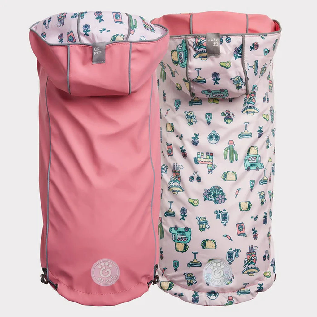 GF PET Reversible Elasto-Fit Dog Raincoat - Pink - Size (See Options)