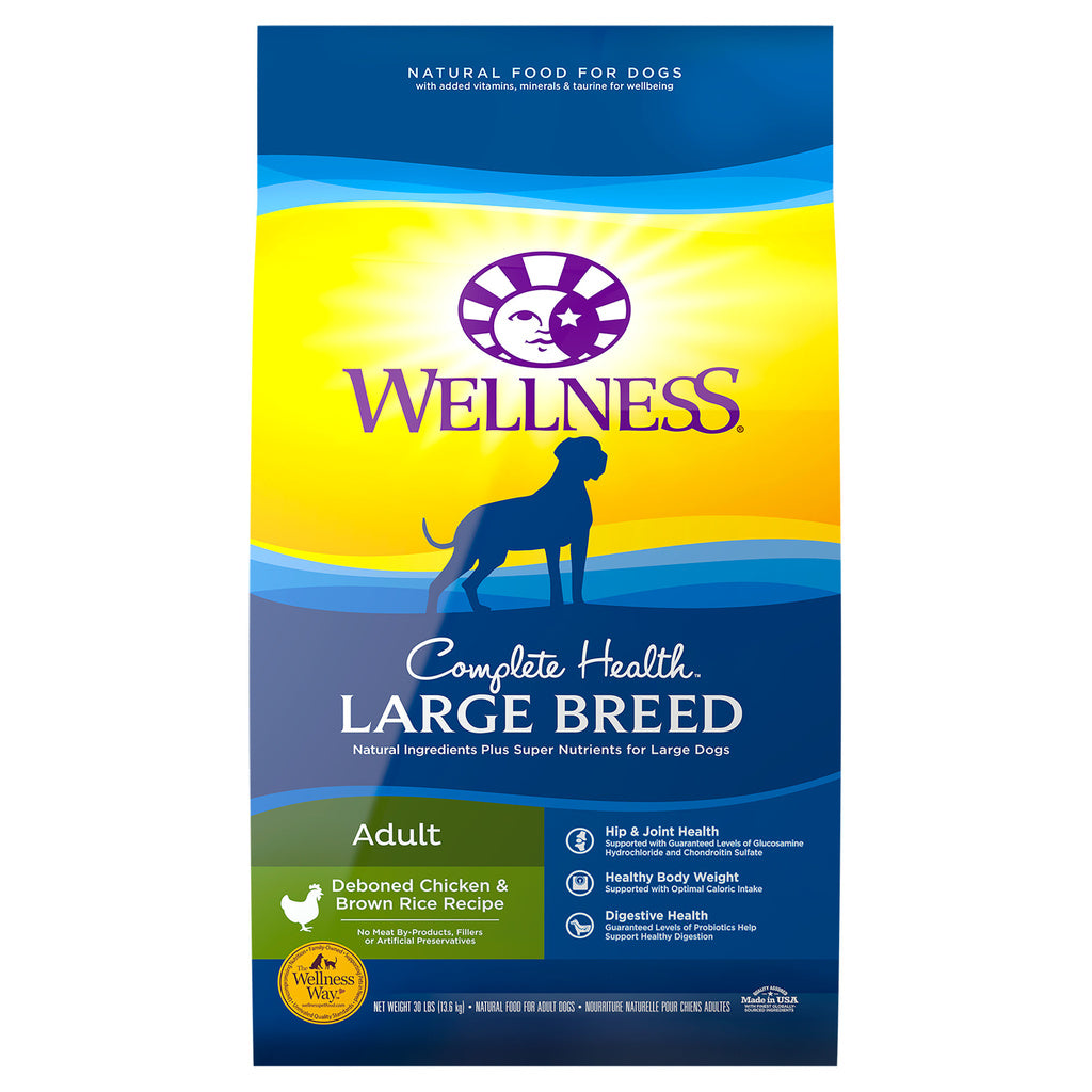 Wellness Complete Health Large Breed Adult Dry Dog Food - Chicken & Rice - 30 lb Bag