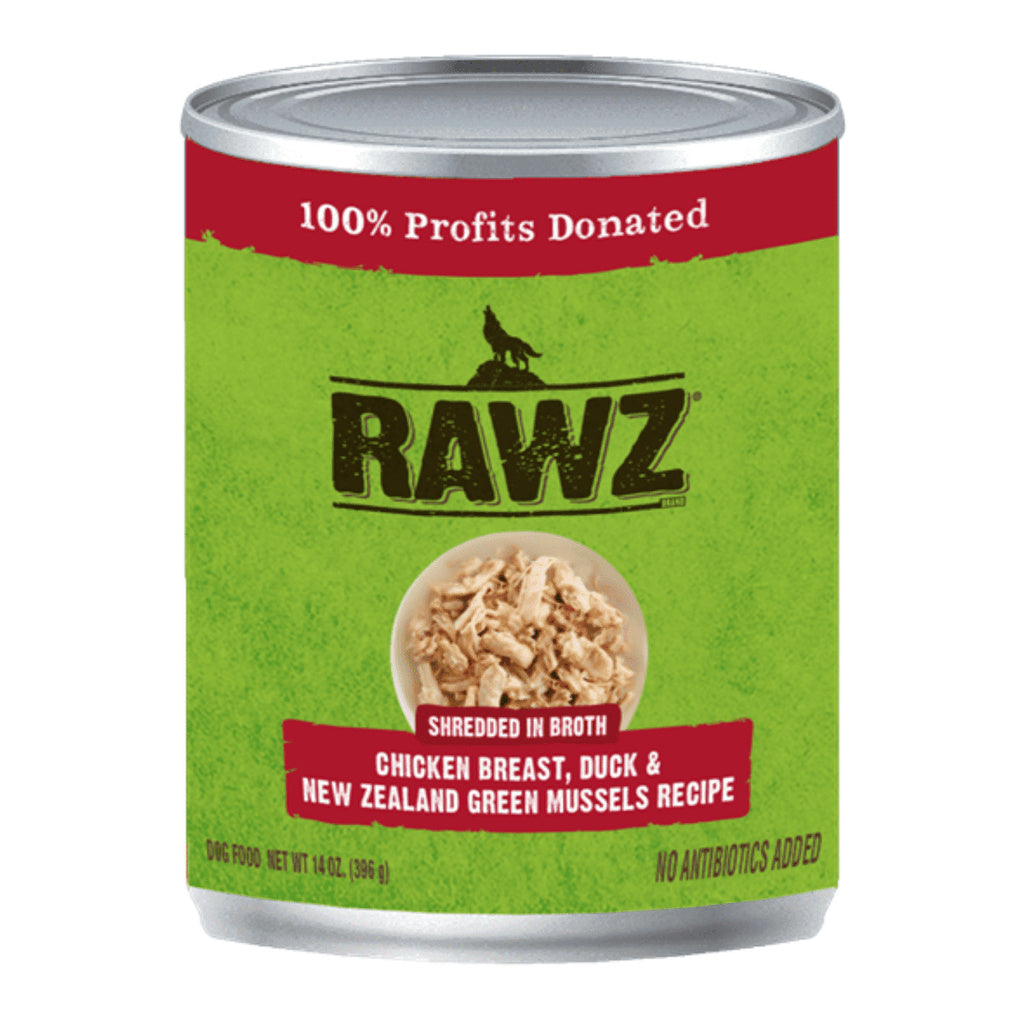 Rawz K9 Shredded Chicken Duck & Green Mussel 10oz Dog Food