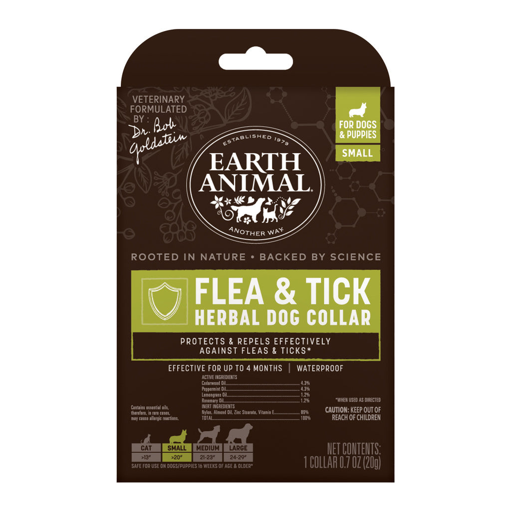 Earth Animal Herbal Flea & Tick Collar - Small Dogs & Puppies - Natural Protection