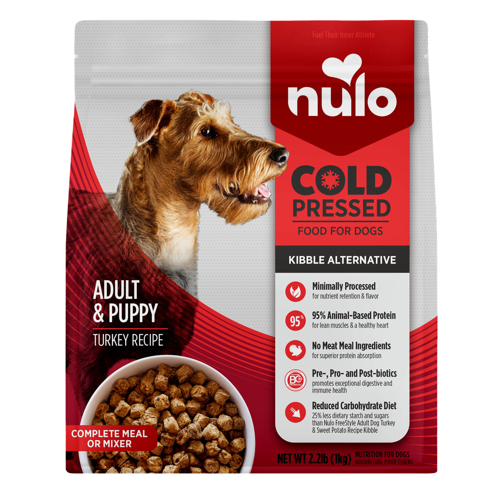 Nulo Cold Pressed Turkey Recipe Dog Food, 2.2 lb - Kibble Alternative for Adult & Puppy