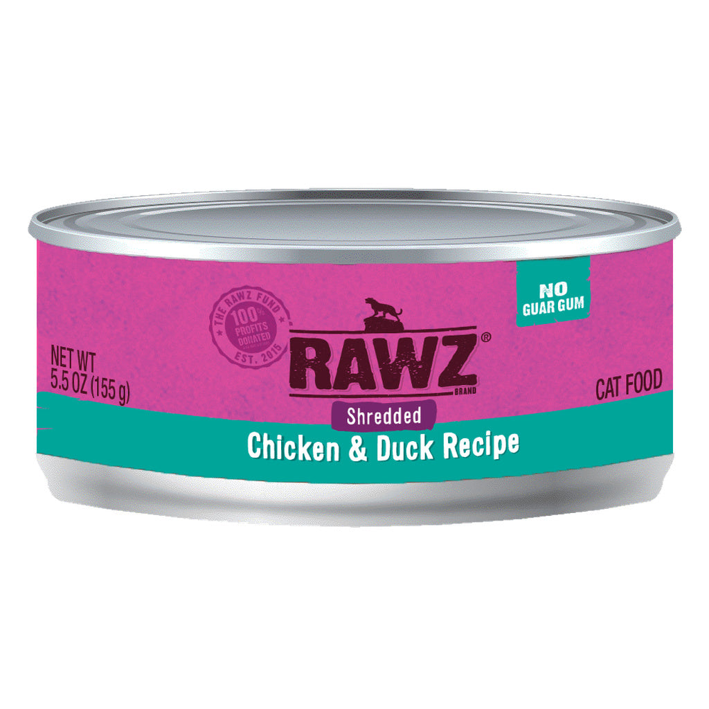 RAWZ Cat Food Shredded Chicken & Duck, 3 oz Can