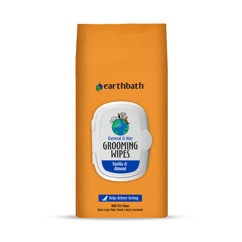 Earthbath Oatmeal & Aloe Grooming Wipes - Vanilla & Almond Scent - 100 Count