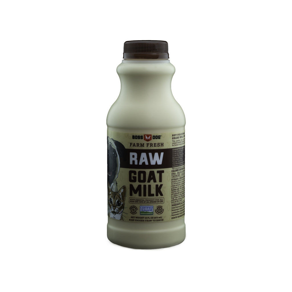 Boss Dog Frozen Raw Goat Milk for Dogs & Cats - 16 oz. Superfood Supplement