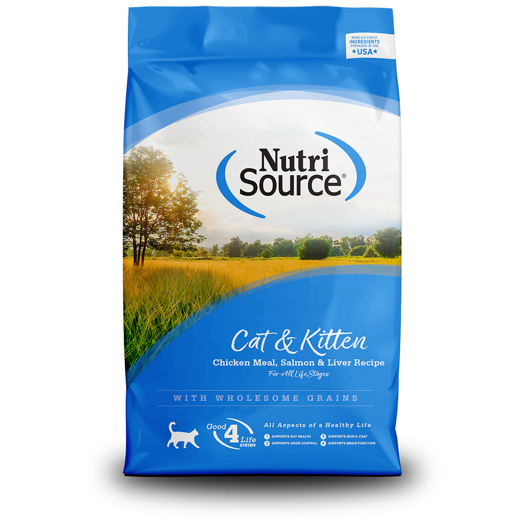NutriSource Cat & Kitten Food - Chicken, Salmon & Liver Recipe - Dry Food, All Life Stages