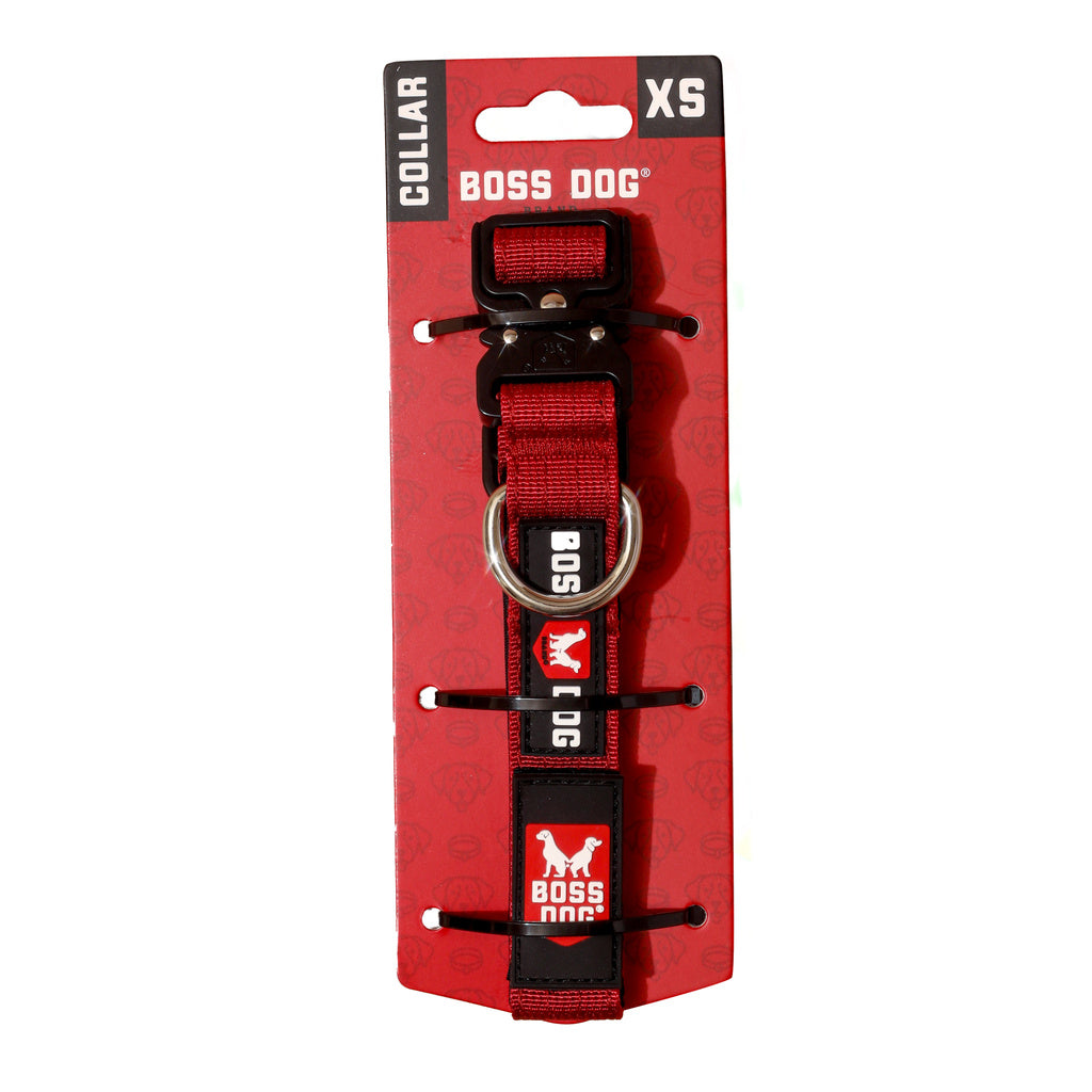 Boss Dog Tactical Extra Small Red Collar (1" wide): 11"-14" adjustable