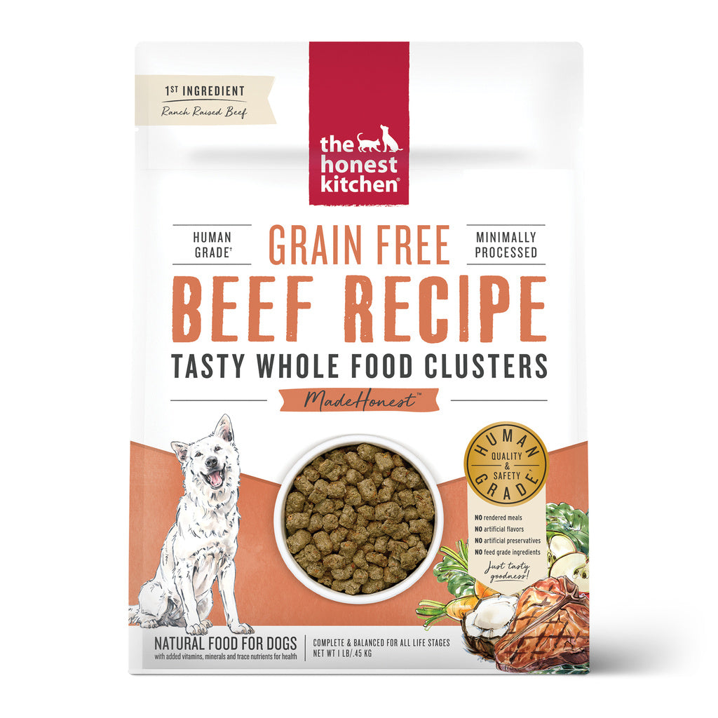 Honest Kitchen Whole Food Clusters Grain-Free Beef Dry Dog Food, 1 lb
