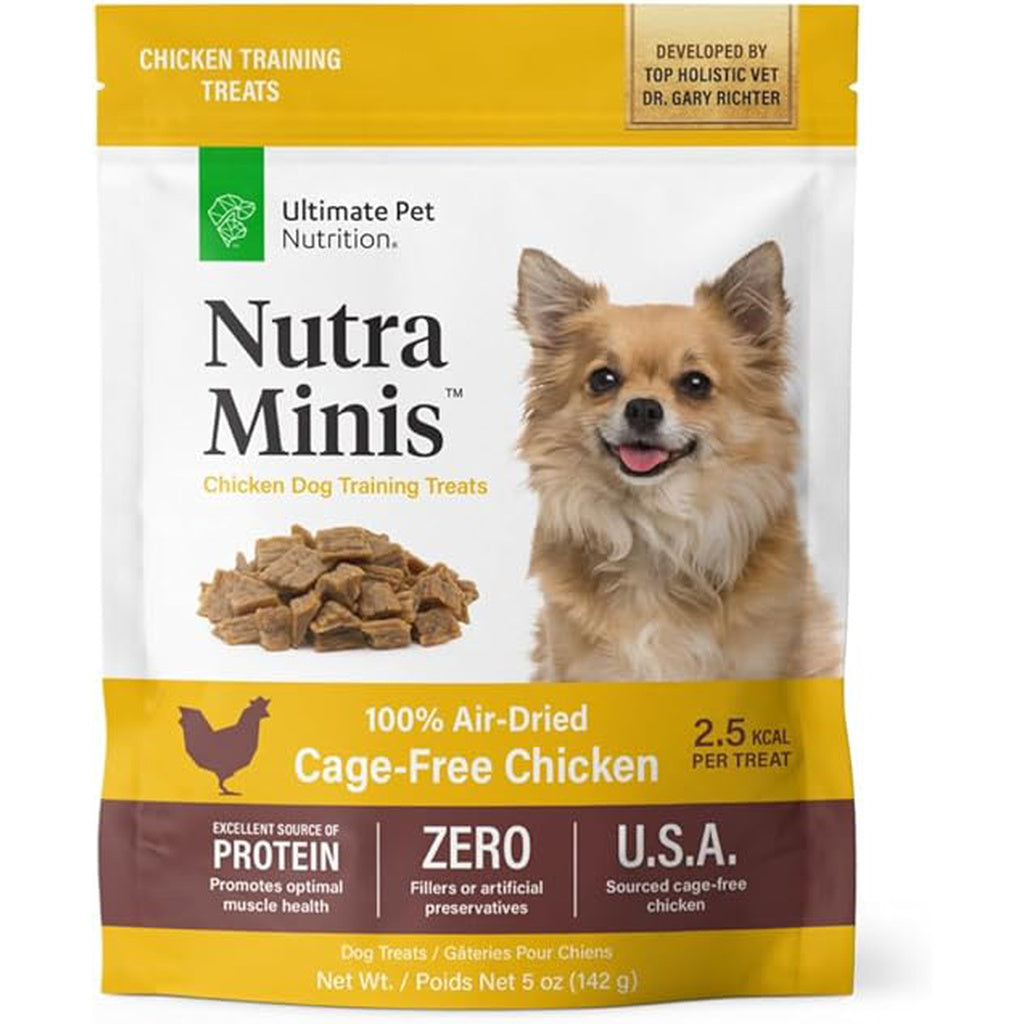 ULTIMATE PET NUTRITION Nutra Minis Dog Air-Dried Training Treats (5 oz) Chicken Flavor