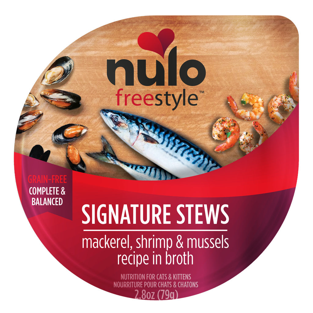 Nulo Freestyle Cat & Kitten Stew - Mackerel, Shrimp & Mussel Recipe - 2.8 oz Grain-Free Wet Food