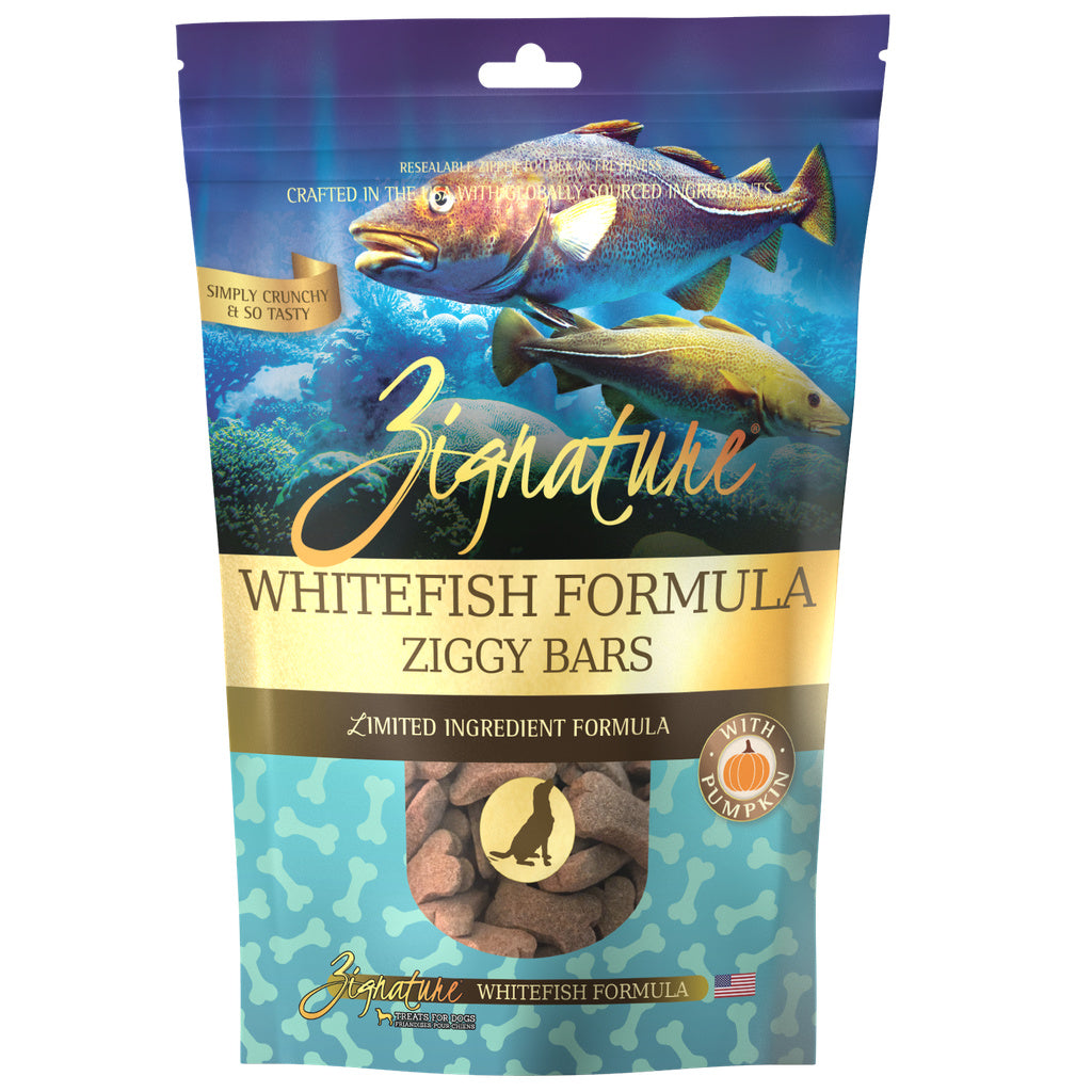 Zignature Ziggy Bars Whitefish Biscuit Dog Treats - 12oz Grain-Free