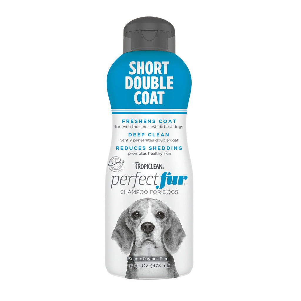 TropiClean PerfectFur Short Double Coat Dog Shampoo, 16 oz