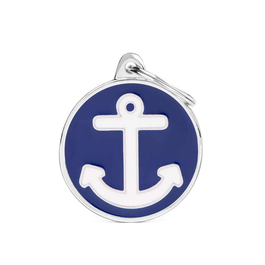 My Family Charms Big Anchor ID Tag - Pet Identity Medallion