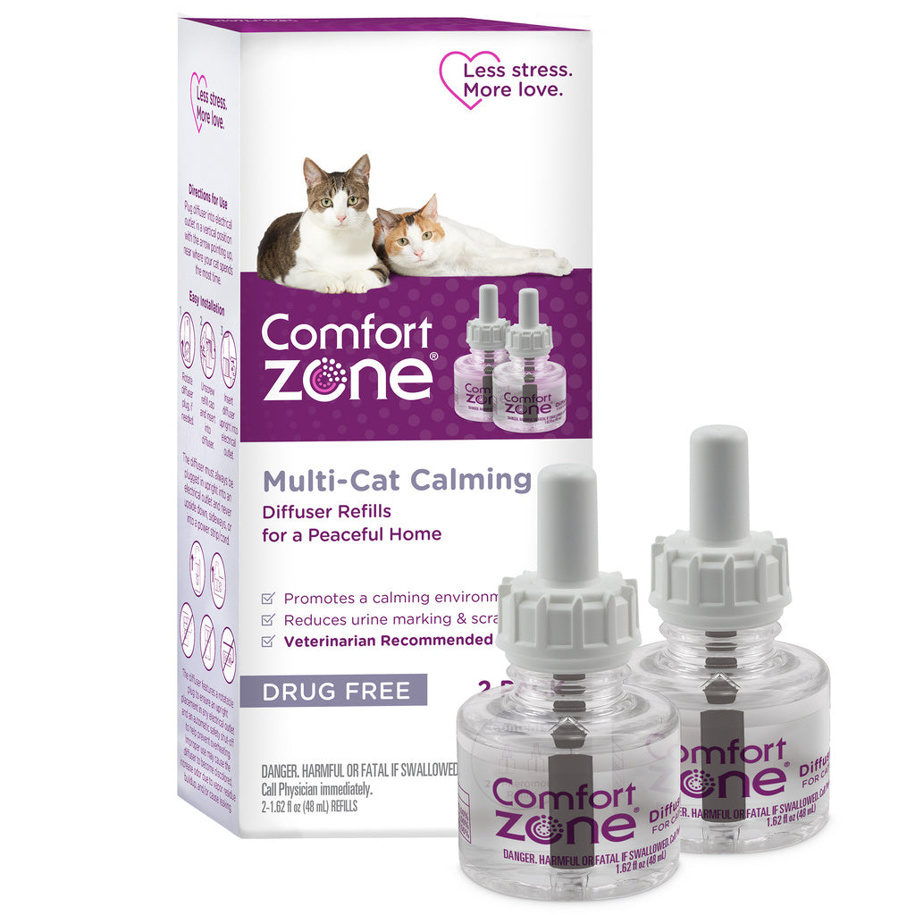 Comfort Zone MultiCat Calming Diffuser Refill 2-Pack, 48ml - 60 Day Use