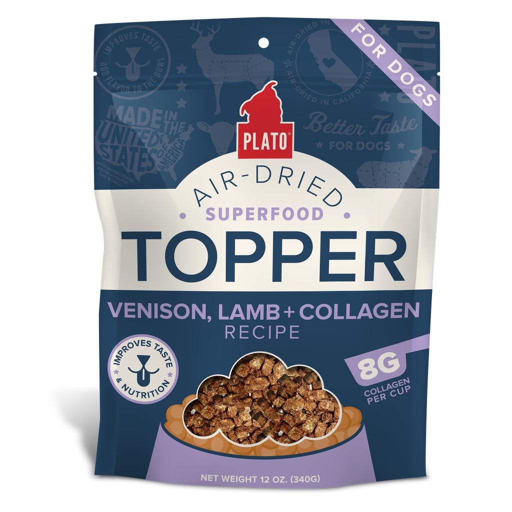 Plato Superfood Dog Food Topper - Venison, Lamb & Collagen Recipe - 12oz