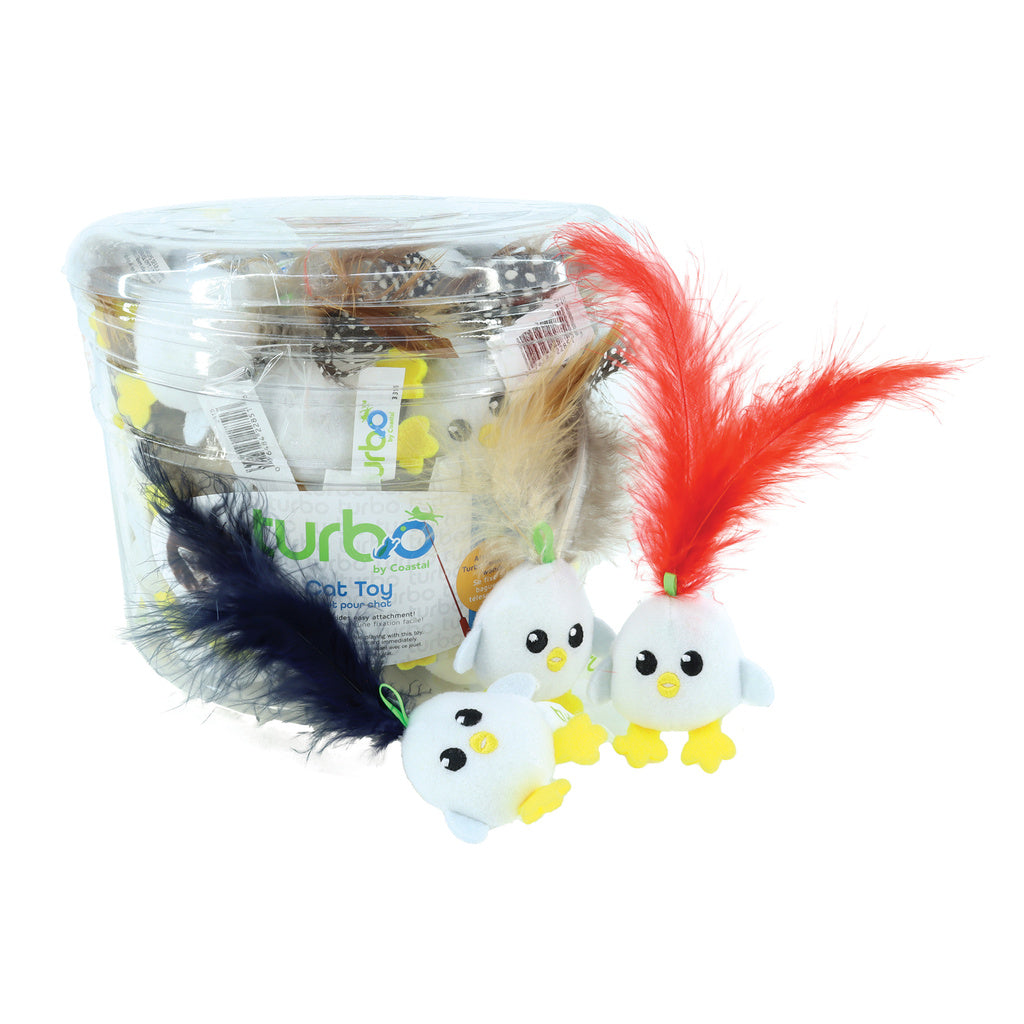 Turbo Chicken Egg & Feathers with Lime Loop Cat Toy - Assorted
