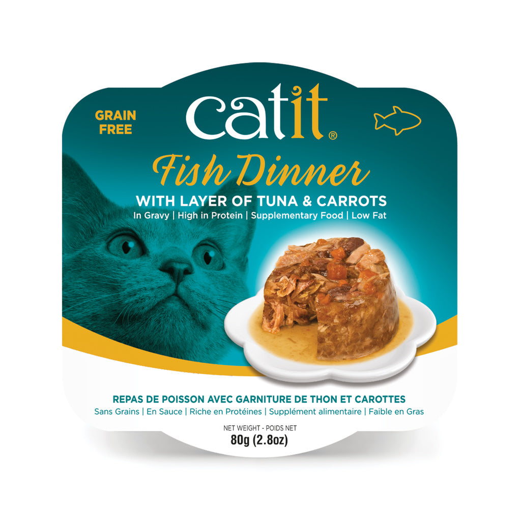 Catit Fish Dinner Tuna & Carrot Wet Cat Food, 2.8 oz Can