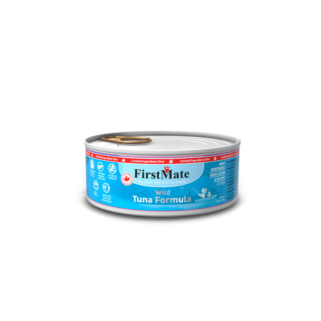 FirstMate Cat Food, Limited Ingredient Diet, Grain-Free, Wild Tuna, 5.5 oz Can