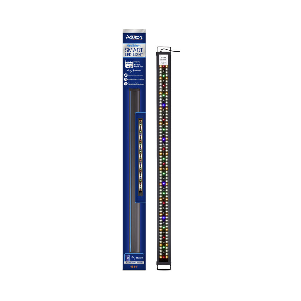 Aqueon OptiBright SMART LED Light Fixture - 48-54 inch Aquarium Light - WiFi & Bluetooth Compatible