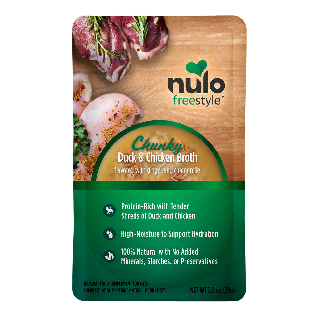 Nulo Freestyle Chunky Duck & Chicken Broth Wet Cat Food Topper, 2.8 oz Pouch
