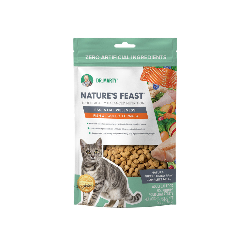 Dr. Marty Nature's Feast Essential Wellness Fish & Poultry Cat Food, 5.5 oz