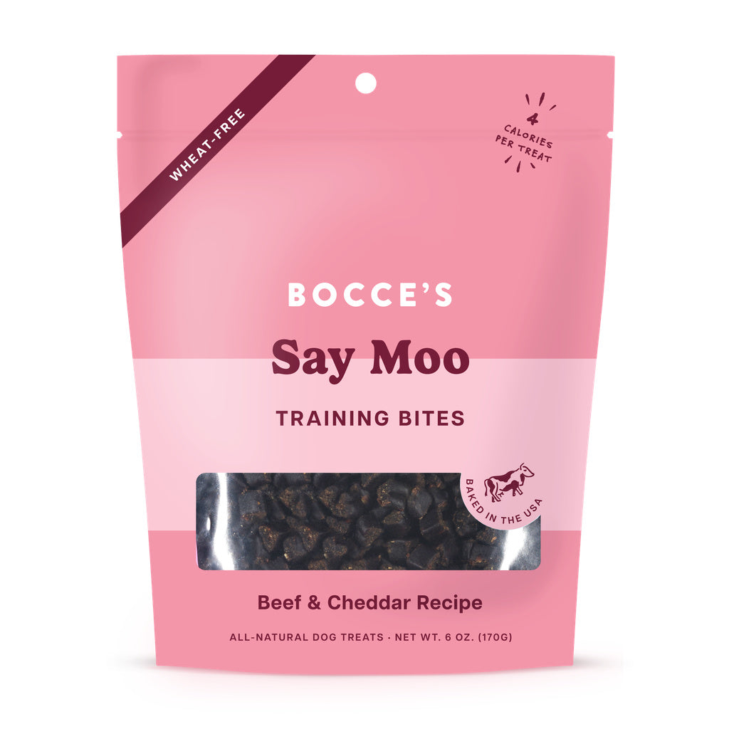 Bocce's Bakery Say Moo Beef & Cheddar Training Bites Dog Treats - 6 oz Wheat-Free