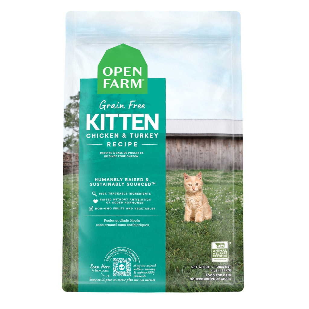 Open Farm Grain-Free Kitten Recipe, Chicken & Turkey, 2 lb Dry Cat Food