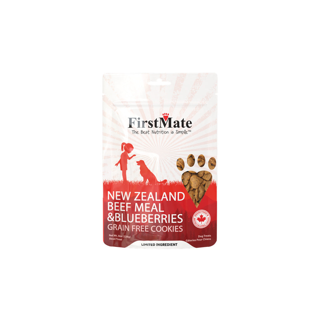FirstMate Dog Treats - Grain Free, Limited Ingredient, Beef & Blueberry, 8 oz