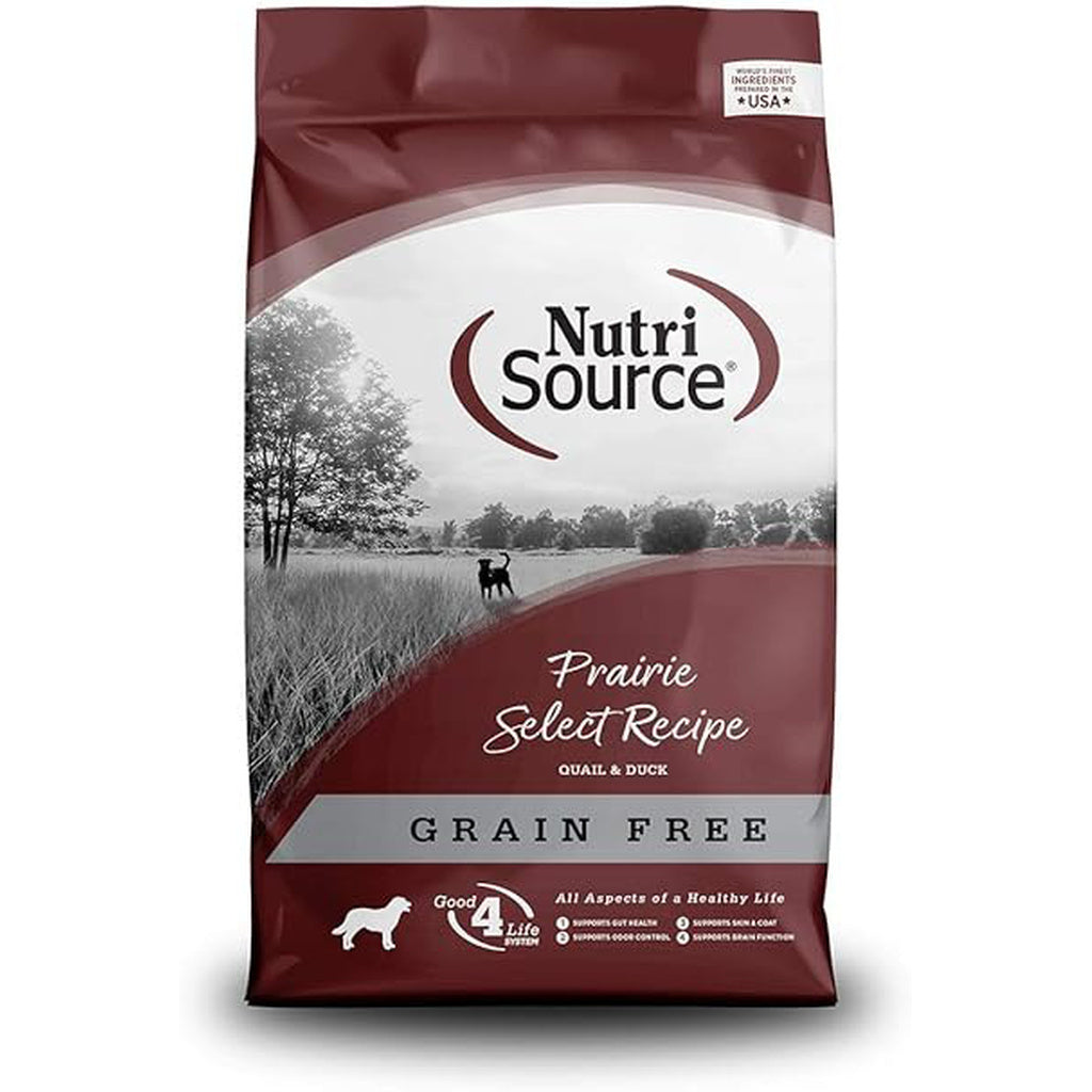 NutriSource Grain Free Prairie Select Quail and Duck Dry Dog Food - 12 lb