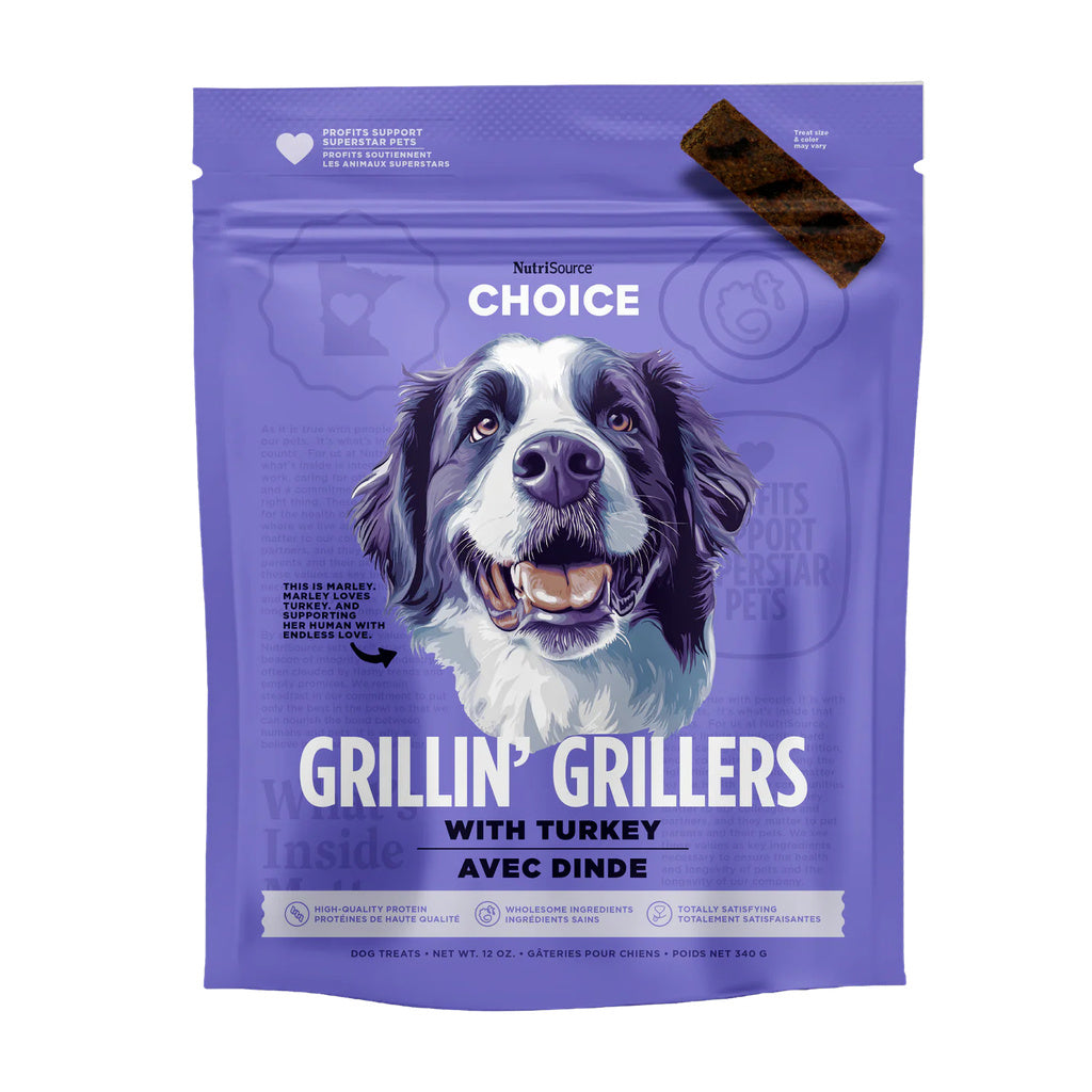 NutriSource Choice Turkey Grillin' Grillers Dog Treats - 12 oz