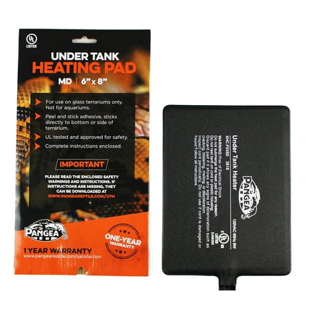 Reptile Heat Mat - Medium 6x8" Under Tank Heater - 10-20 Gallon Tank UTH6x8