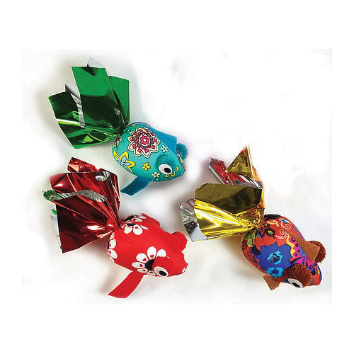 Goli Design Crink-A-Fish Catnip Cat Toy - Crinkle, Bell, & Mylar Tail (Assorted Colors)