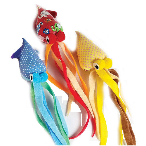 Goli Design Tenggo Squid Cat Toy - Catnip Infused Plush Toy, Assorted Colors