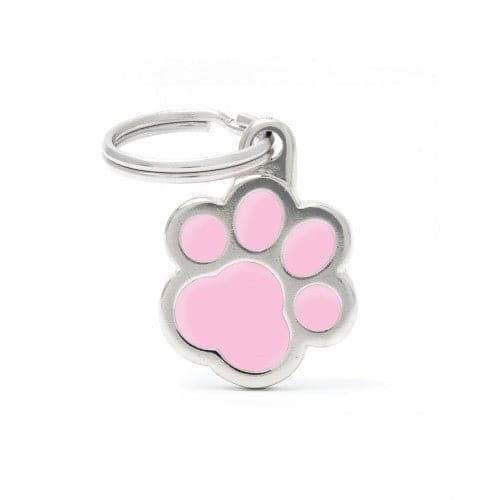 MyFamily Classic Small Paw Pet ID Tag, Pink
