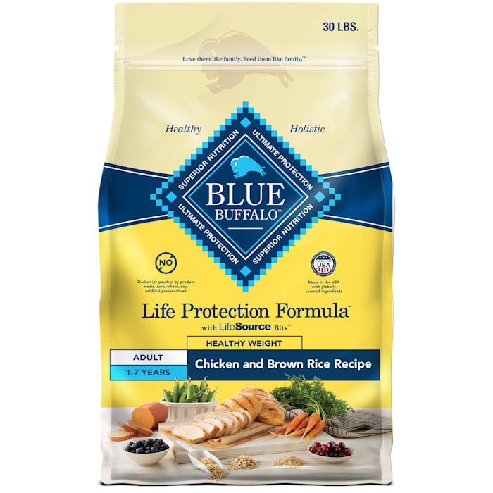 Blue Buffalo Life Protection Healthy Weight Adult Chicken & Brown Rice Dry Dog Food - 30 lb Bag