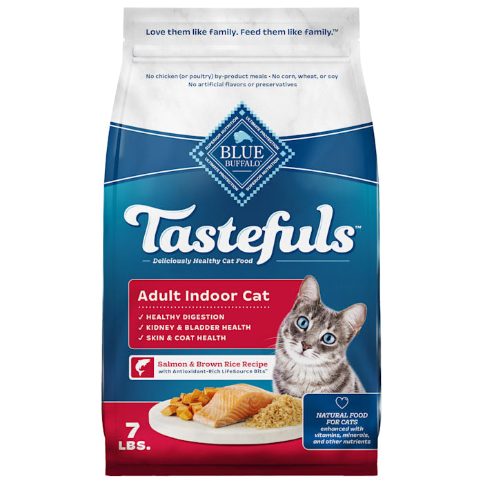 Blue Buffalo Tastefuls Adult Indoor Salmon Recipe Dry Cat Food, 7 lbs
