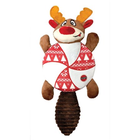 Holiday Peppermint Twist Dog Toy - 16 Inch Plush Squeaky Candy - Ethical Pet
