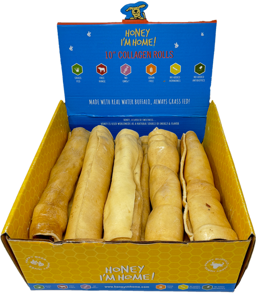Honey I'm Home 6" Buffalo Collagen Rolls Dog Chew Treat