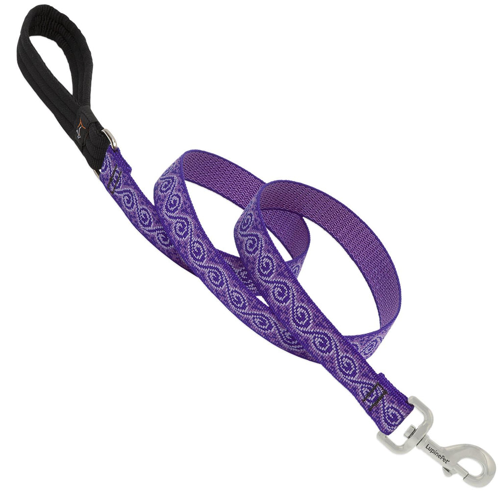 LupinePet Originals Jelly Roll Dog Leash - 1 inch wide, 6 feet long, Padded Handle