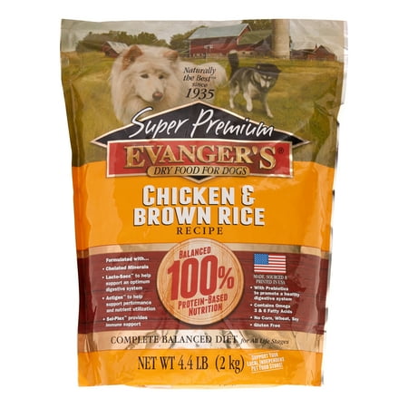 Evanger's Super Premium Chicken with Brown Rice Dry Dog Food - 4.4 lb Bag