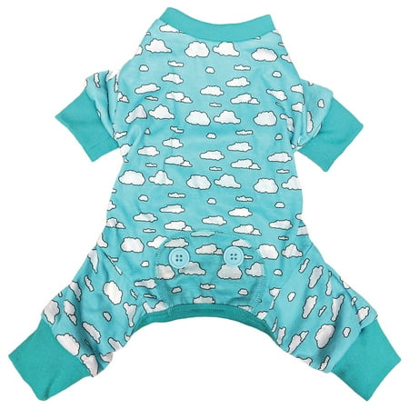 FP Floating Clouds Dog Pajamas - Blue, Large