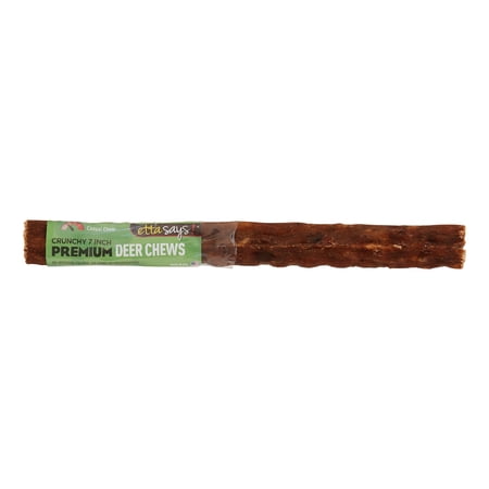 Etta Says! Crunchy Deer Chew Dog Treat - 7 Inch Premium, Long Lasting