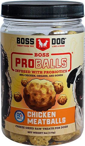 Boss Dog Proballs Chicken Freeze Dried Dog Treats - Meatball Treats with Probiotics