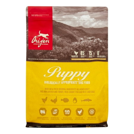 ORIJEN Puppy Dry Dog Food, Grain Free, High Protein - 4.5 lb Bag