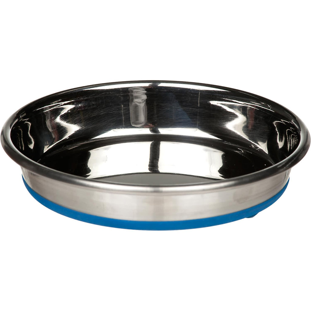OurPets Durapet Cat Dish - 12 oz Stainless Steel Bowl with No-Skid Rubber Base