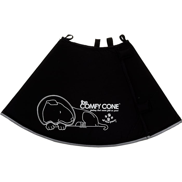 All Four Paws Comfy Cone Pet E-Collar - XL - Black - Soft Recovery Collar for Dogs & Cats - 30 cm