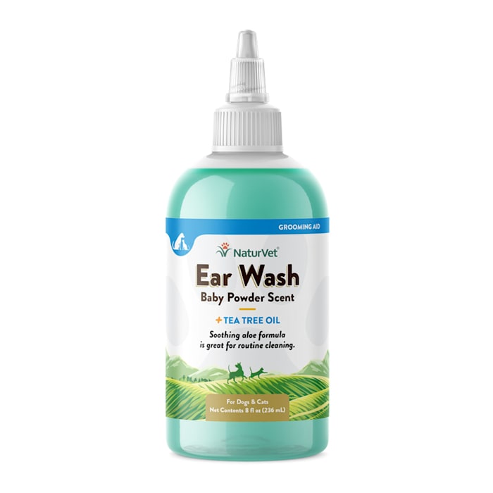 NaturVet Ear Wash with Tea Tree Oil for Dogs & Cats - 8 oz