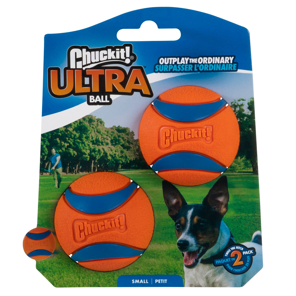 Chuckit! Ultra Ball Small 2" Dog Toy, 2-Pack - High Bounce, Durable Fetch Balls